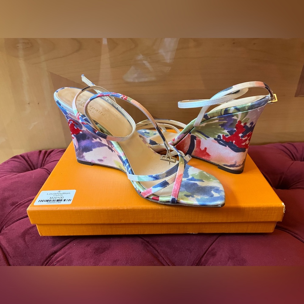 Kate Spade Red and Blue Wedges